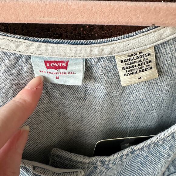 Md NWT Levi’s Tuli Denim Mini Dress Button Front Western Y2K Americana Cowgirl - Picture 8 of 11